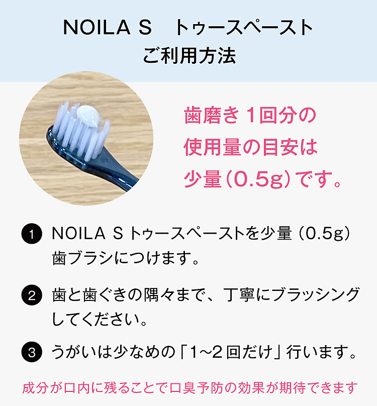 NOILA(ノイラ のいら) S トゥースペーストのご利用方法の解説画像