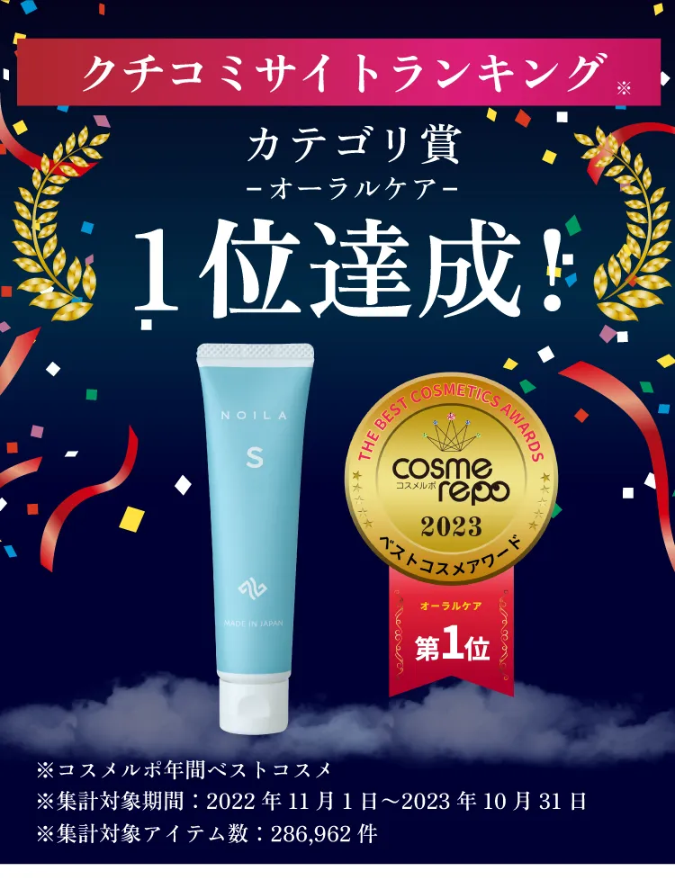 クチコミサイトランキング カテゴリ賞 オーラルケア 1位達成